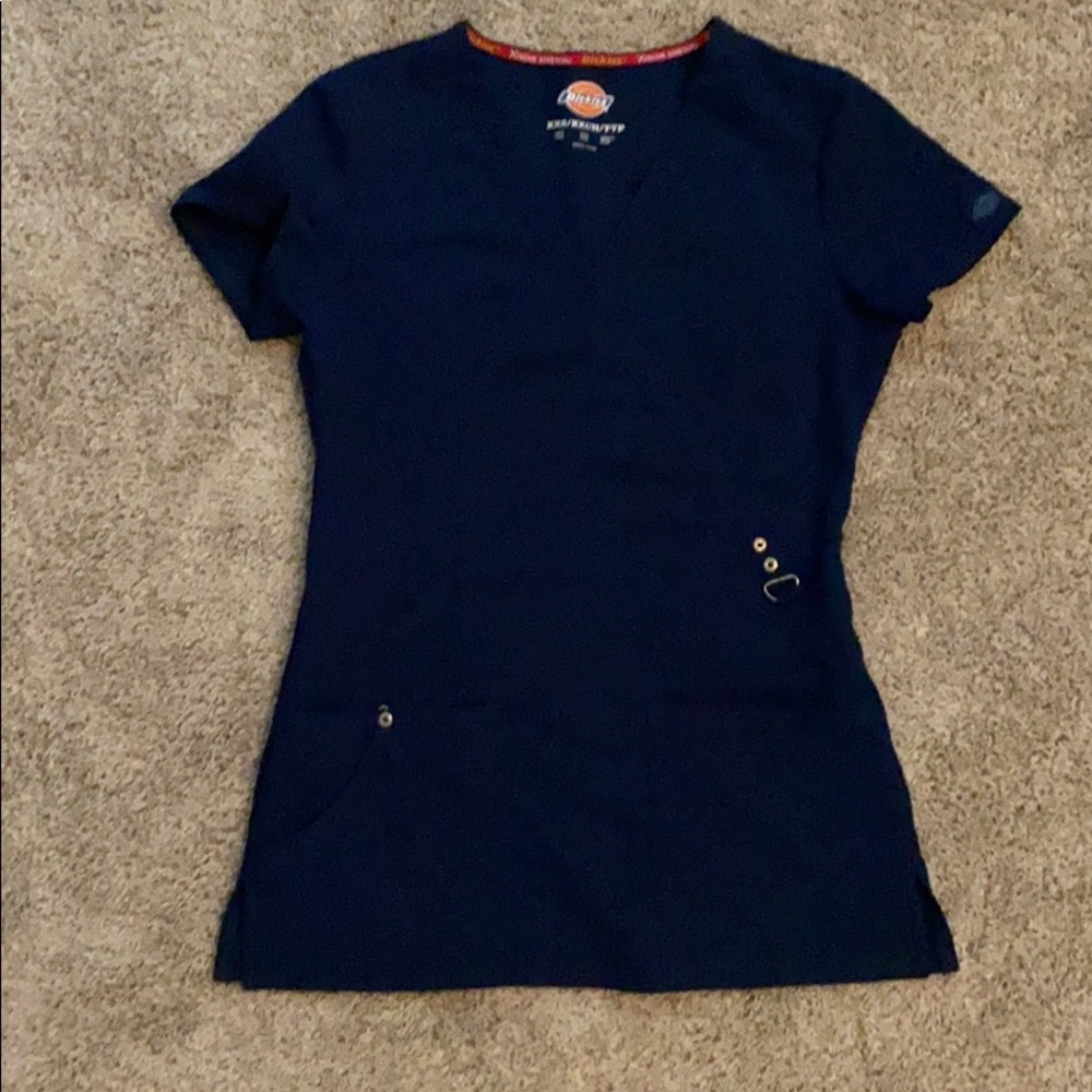Xxs dickies navy scrub top xtreme stretch